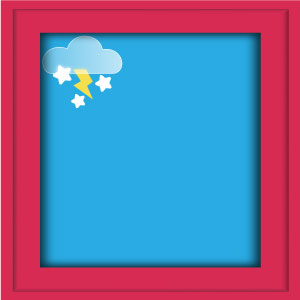 Template mit Wettericon f&uuml;r den Tag, Wolke, Schnee, Blitz,