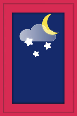 Template mit Wettersymbol f&uuml;r die Nacht, Mond, wolke, schnee