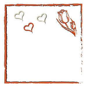 Rahmen mit Tulpe und Herzchen