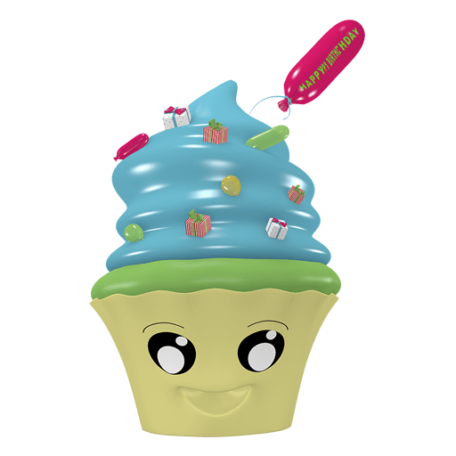 Geburtstagssticker als Cupcake