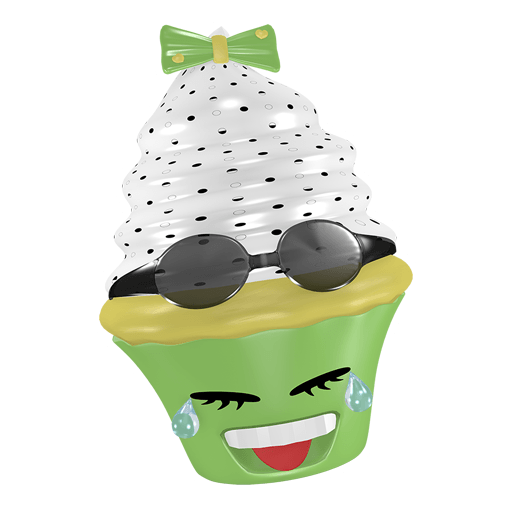 lachender Cupcake Sticker