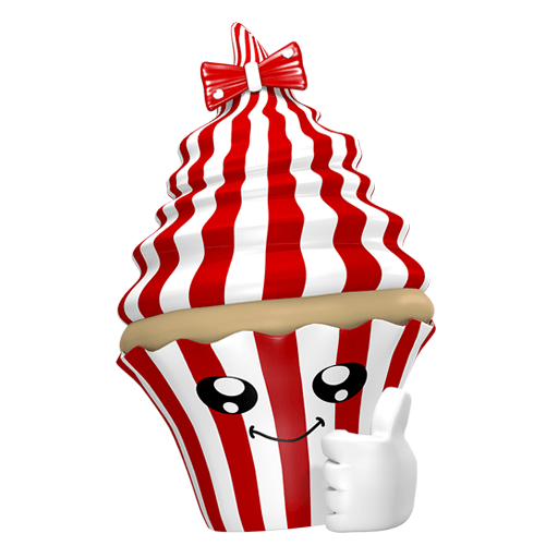 Cupcake Sticker mit OK-Daumen