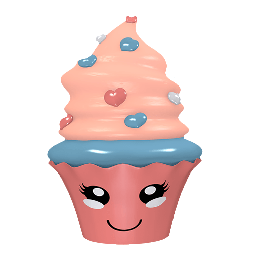 niedlicher l&aauml;chelnder Cupcake Sticker