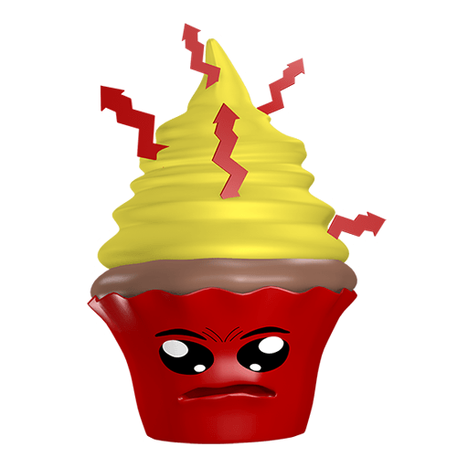 w&uuml;tender Cupcake Sticker mit Blitzen