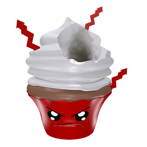 vor Wut qualmender Cupcake Sticker