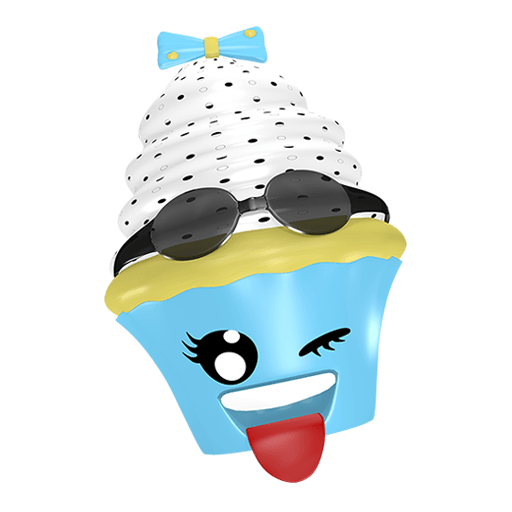 Zunge rausstreckender Cupcake Sticker