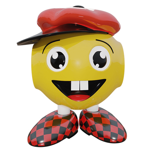 Lustiger kleiner Roboter mit M&uuml;tze und karierten Schuhen