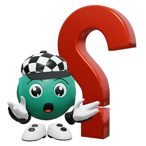 niedliche Figur steht &uuml;berrascht vor einem gro&szligem Fragezeichen