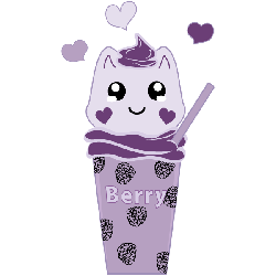 niedlicher beeren Eisshake mit K&auml;tzchen in lila