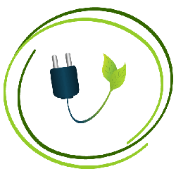 Stromstecker mit Bl&auml;ttern am Ende