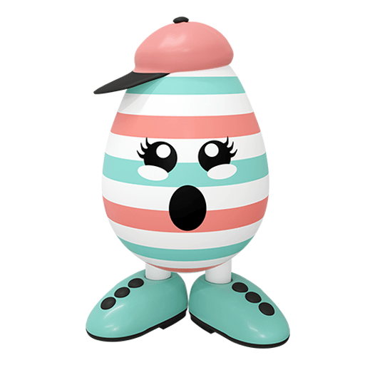 erschrockenes Osterei mit Streifen