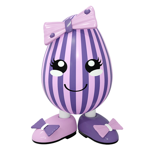 h&uuml;bsches Osterei in lila-rosa mit Schleife